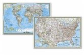 National Geographic World and United States Maps - Classic (Poster Size: 36 X 24 In) [Map Pack Bundle]