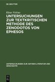 Untersuchungen zur textkritischen Methode des Zenodotos von Ephesos (eBook, PDF)