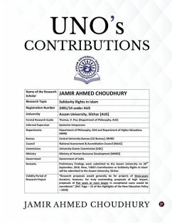 UNO's Contributions: Solidarity Rights in Islam - Jamir Ahmed Choudhury
