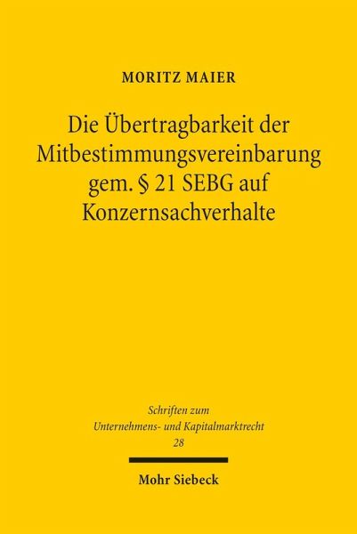 Die Übertragbarkeit der Mitbestimmungsvereinbarung gem. § 21 SEBG auf Konzernsachverhalte (eBook, PDF)