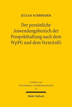 Cover Der persönliche Anwendungsbereich der Prospekthaftung nach dem WpPG und dem VermAnlG (eBook, PDF)