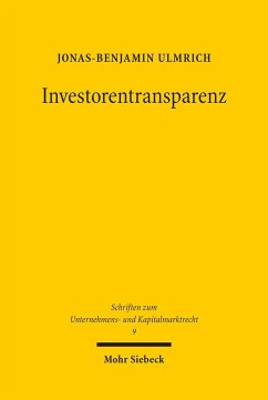 Investorentransparenz (eBook, PDF) - Ulmrich, Jonas-Benjamin