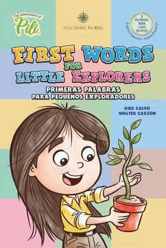 Cover First Words for Little Explorers. Bilingual Book English - Spanish.
