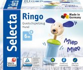 Selecta 61056 - Greifling, Ringo Hund, Quietschspielzeug, Holz, 12 cm