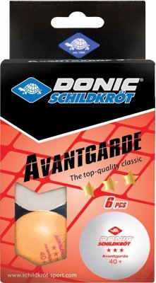 Donic-Schildkröt 608533 - Tischtennisball 3-Stern AVANTGARDE Poly 40+ Bälle, 3x Weiß/3x Orange