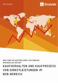 Kaufverhalten und Kaufprozess von Dienstleistungen im B2B-Bereich. Was sind die Unterschiede zum Einkauf materieller Güter? (eBook, ePUB) Kaufverhalten und Kaufprozess von Dienstleistungen im B2B-Bereich. Was sind die Unterschiede zum Einkauf materieller Güter? (eBook, ePUB)