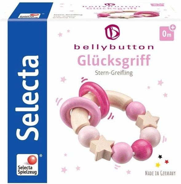Selecta 64000 - bellybutton, Glücksgriff, Stern-Greifling, rosa, 7,5 cm