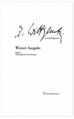 Wiener Ausgabe - Wittgenstein, Ludwig