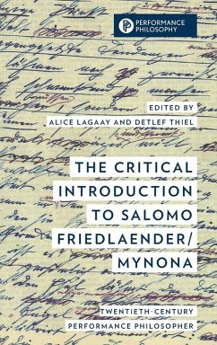 Cover Critical Introduction to Salomo Friedlaender/Mynona