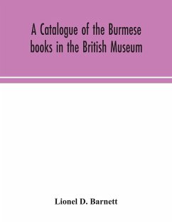 Cover A catalogue of the Burmese books in the British Museum