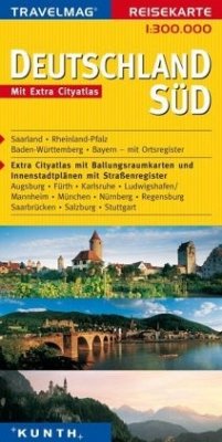 KUNTH Reisekarte Deutschland Süd 1:300 000 / Travelmag Reisekarten (Restauflage)