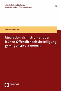 Cover Mediation als Instrument der frühen Öffentlichkeitsbeteiligung gem. § 25 Abs. 3 VwVfG (eBook, PDF)