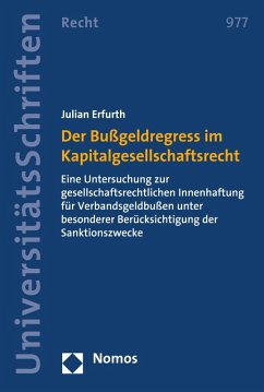 Der Bußgeldregress im Kapitalgesellschaftsrecht (eBook, PDF) - Erfurth, Julian