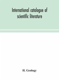 Cover International catalogue of scientific literature H.Geology