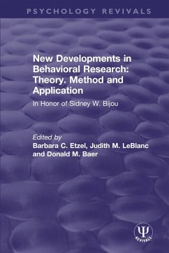 Cover New Developments in Behavioral Research: Theory, Method and Application (eBook, ePUB)