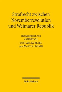 Strafrecht zwischen Novemberrevolution und Weimarer Republik (eBook, PDF)