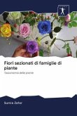 Fiori sezionati di famiglie di piante