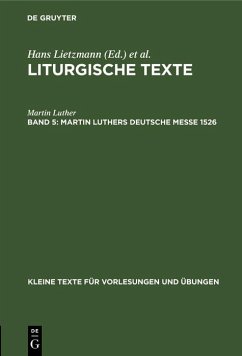 Martin Luthers Deutsche Messe 1526 (eBook, PDF) - Luther, Martin