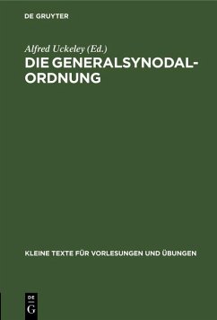 Die Generalsynodal-Ordnung (eBook, PDF)