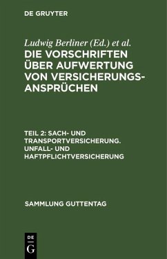 Sach- und Transportversicherung. Unfall- und Haftpflichtversicherung (eBook, PDF)