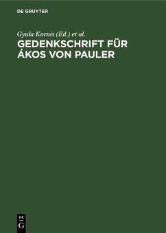 Cover Gedenkschrift für Ákos von Pauler (eBook, PDF)