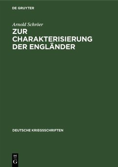 Cover Zur Charakterisierung der Engländer (eBook, PDF)