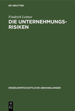 Cover Die Unternehmungsrisiken (eBook, PDF)