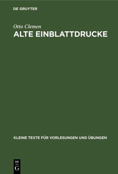Cover Alte Einblattdrucke (eBook, PDF)