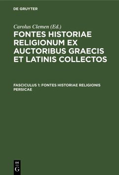 Fontes historiae religionis Persicae (eBook, PDF)