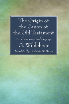 The Origin of the Canon of the Old Testament (eBook, PDF)