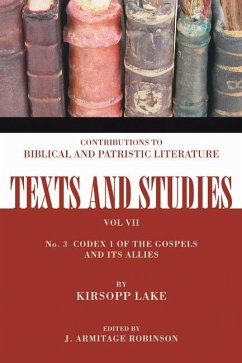 Codex 1 of the Gospels and Its Allies (eBook, PDF) - Lake, Kirsopp