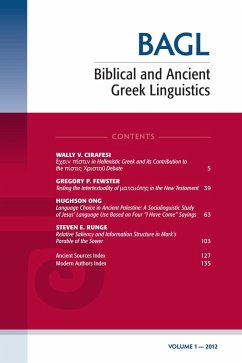 Biblical and Ancient Greek Linguistics, Volume 1 (eBook, PDF)