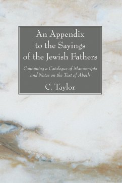 An Appendix to the Sayings of the Jewish Fathers (eBook, PDF)