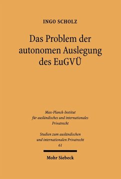 Cover Das Problem der autonomen Auslegung des EuGVÜ (eBook, PDF)