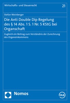 Die Anti Double Dip Regelung des 14 Abs. 1 S. 1 Nr. 5 KStG bei Organschaft - Weinberger, Stefan