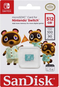 Cover SanDisk MicroSDXC 100MB 512GB Nintendo SDSQXAO-512G-GNCZN