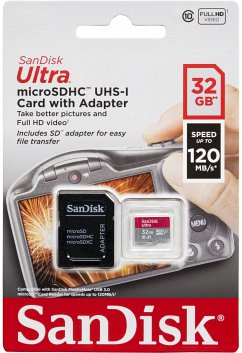 SanDisk Ultra microSDHC 32GB 140MB/s.Adapt.SDSQUA4-032G-GN6IA