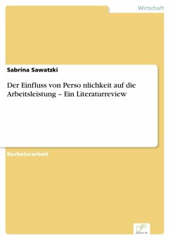 Cover Der Einfluss von Perso¨nlichkeit auf die Arbeitsleistung - Ein Literaturreview (eBook, PDF)