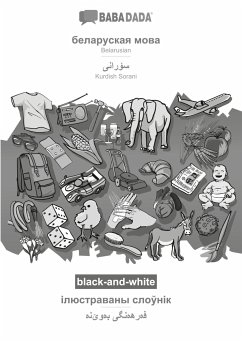 Cover Belarusian (in cyrillic script) - Kurdish Sorani (in arabic script), visual dictionary, BW