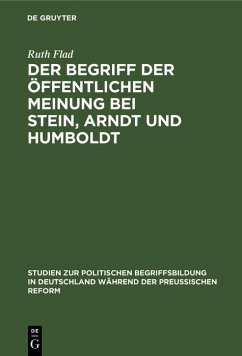 Cover Der Begriff der öffentlichen Meinung bei Stein, Arndt und Humboldt (eBook, PDF)