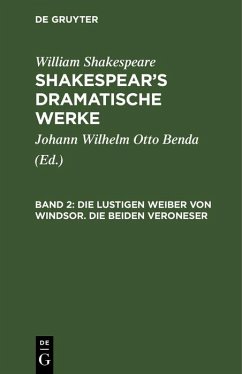 Die lustigen Weiber von Windsor. Die beiden Veroneser (eBook, PDF) - Shakespeare, William
