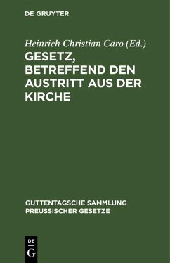 Cover Gesetz, betreffend den Austritt aus der Kirche (eBook, PDF)
