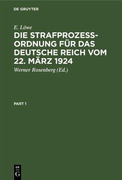 Cover Die Strafprozeßordnung für das Deutsche Reich vom 22. März 1924 (eBook, PDF)