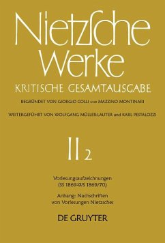 Vorlesungsaufzeichnungen (SS 1869 - WS 1869/70). Anhang: Nachschriften von Vorlesungen Nietzsches (eBook, PDF) - Nietzsche, Friedrich