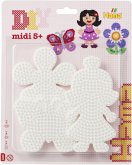 Hama 4583 - Stiftplatten 3er Set, Schmetterling/Blume/Puppe, für Bügelperlen Midi 5+