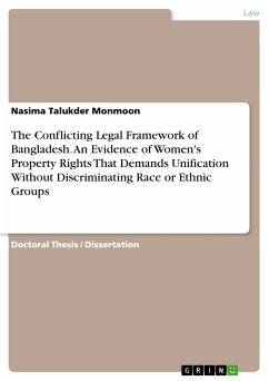 The Conflicting Legal Framework of Bangladesh. An Evidence of Women's Property Rights That Demands Unification Without Discriminating Race or Ethnic Groups (eBook, PDF)