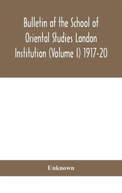 Cover Bulletin of the School of Oriental Studies London Institution (Volume I) 1917-20