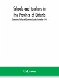 Schools and teachers in the Province of Ontario; Elementary Public and Separate Schools November 1940