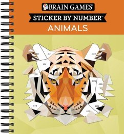 Brain Games - Sticker by Number: Animals - 2 Books in 1 (42 Images to Sticker) - Publications International Ltd; New Seasons; Brain Games