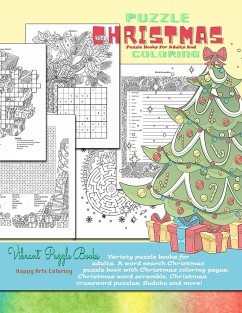 CHRISTMAS puzzle books for adults and coloring. Variety puzzle books for adults. A word search Christmas puzzle book with Christmas coloring pages, Christmas word scramble, Christmas crossword puzzles, Sudoku and more! - Books, Vibrant Puzzle